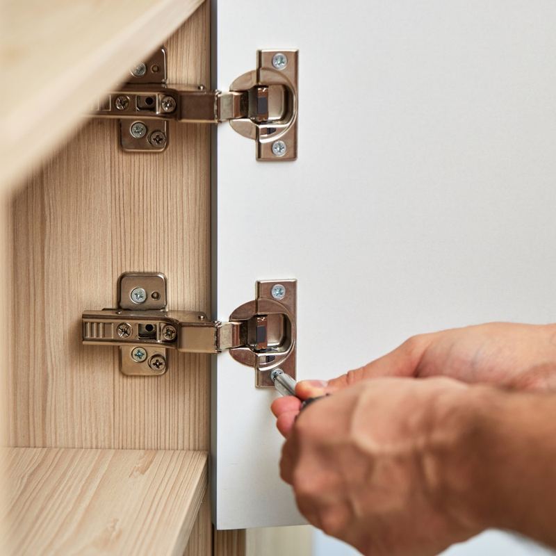 REVA handyman installing cabinet hardware in an Orlando home